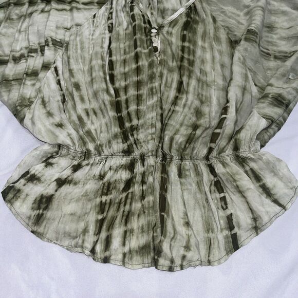Vintage Y2K Forever 21 Green Tie Dye Dolman Sleeve Blouse Small - Picture 6 of 11